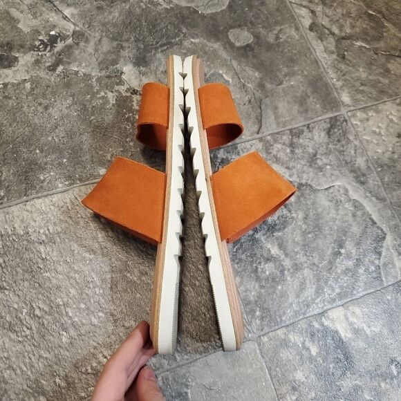 Sorel Ella II Desert Sun/Chalk Burnt Orange Two Strap Slide Slip-on Sandals 7 - Picture 5 of 8